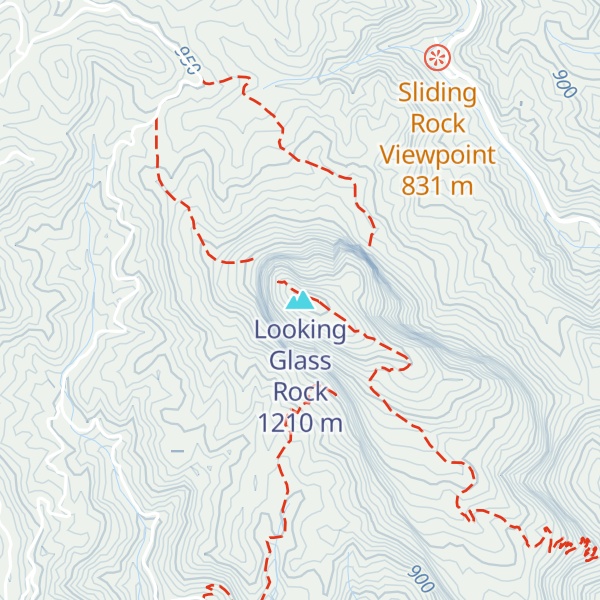 Map of Looking Glass Rock