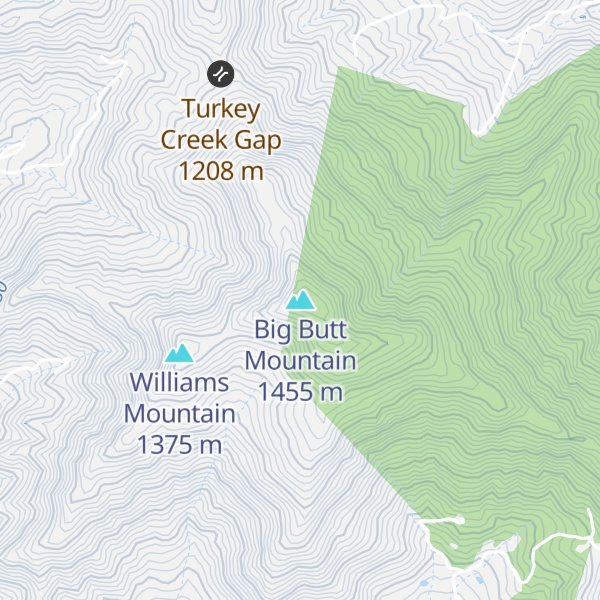 Map of Big Butt Mountain