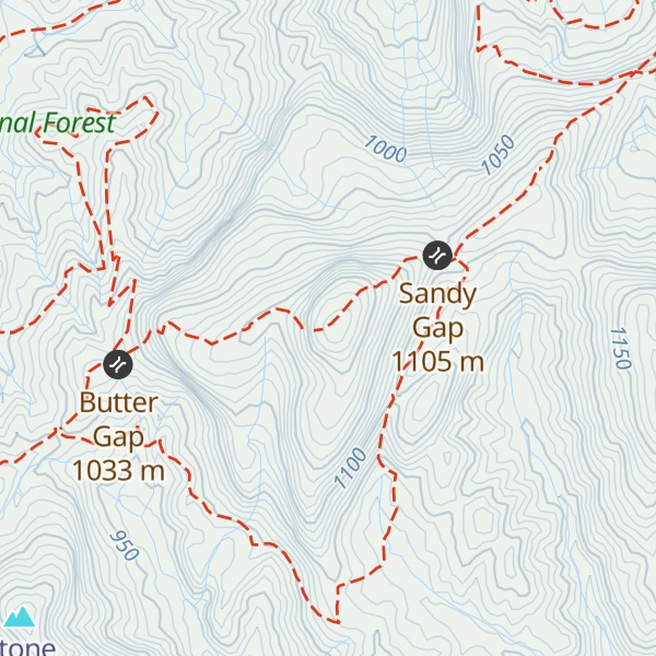 Map of Cedar Rock Mountain