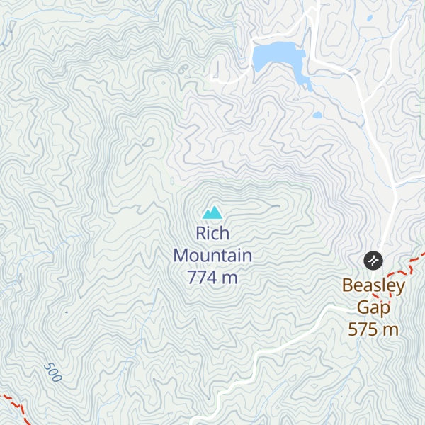 Map of Rich Mountain