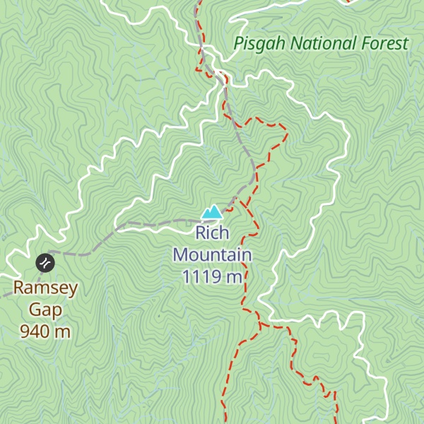 Map of Rich Mountain