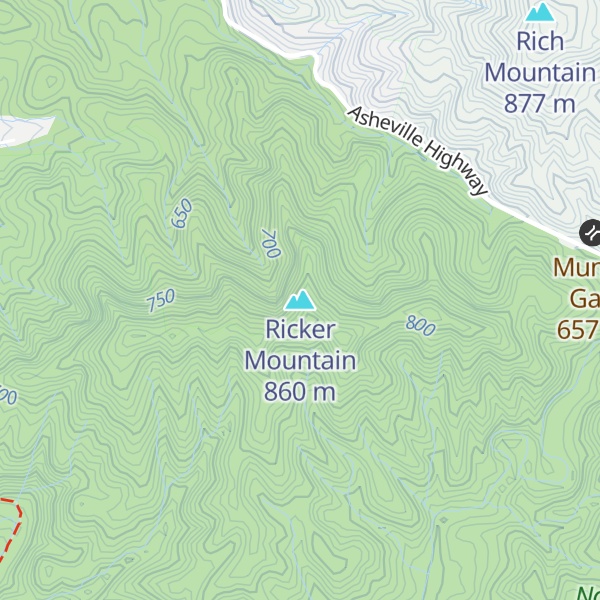 Map of Ricker Mountain