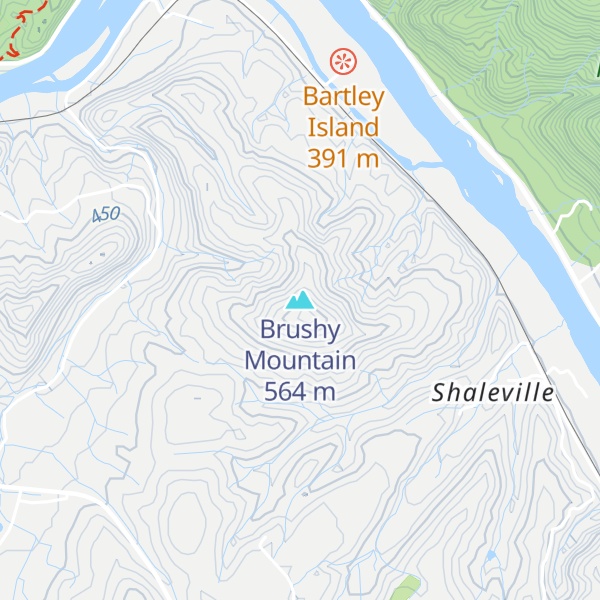 Map of Brushy Mountain