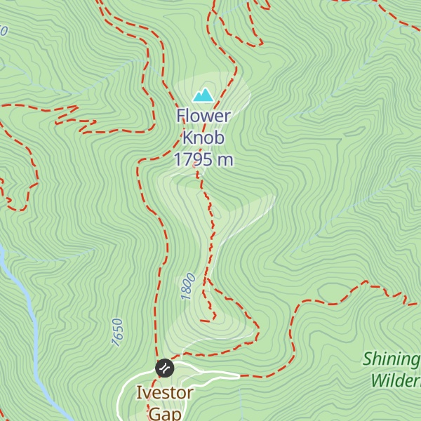 Map of Shining Rock Ledge