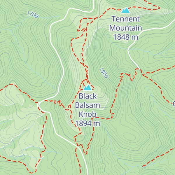 Map of Black Balsam Knob
