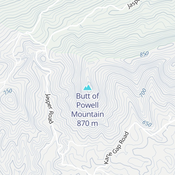 Map of Butt of Powell Mountain