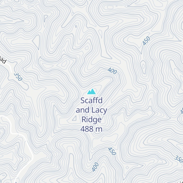 Map of Scaffd and Lacy Ridge