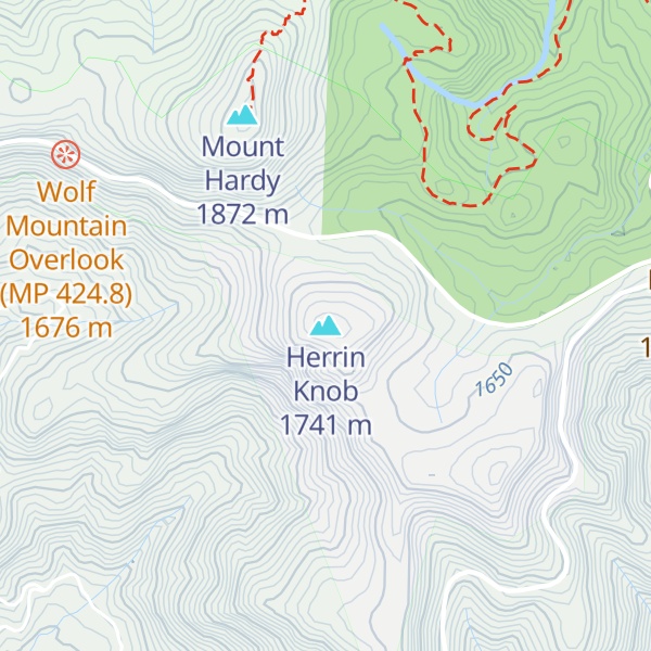 Map of Herrin Knob