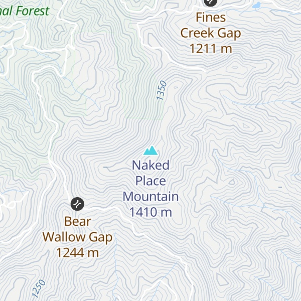Map of Naked Place Mountain