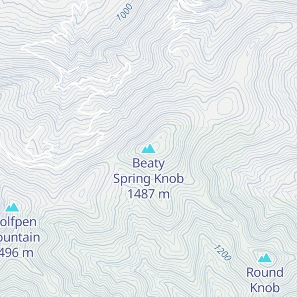Map of Beaty Spring Knob