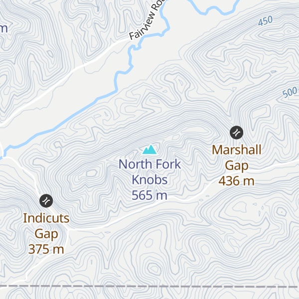 Map of North Fork Knobs