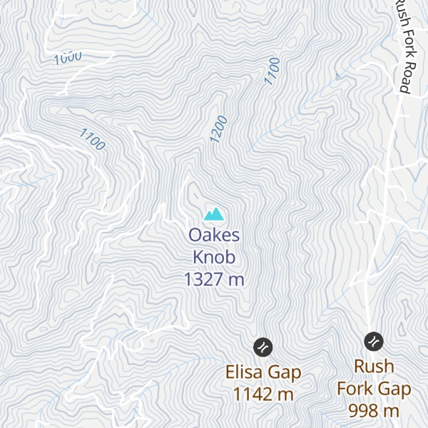 Map of Oakes Knob