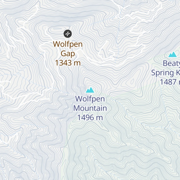 Map of Wolfpen Mountain