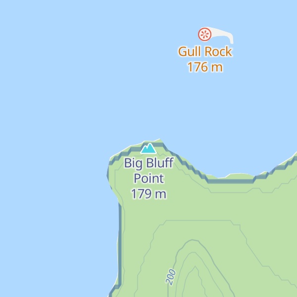 Map of Big Bluff Point
