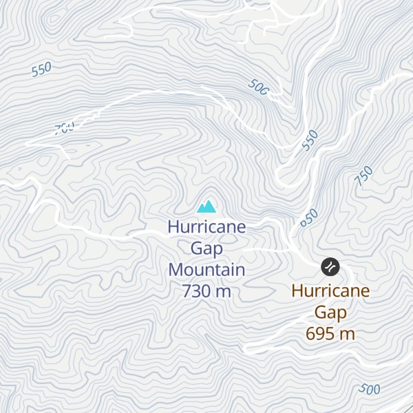 Map of Hurricane Gap Mountain