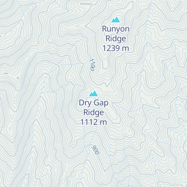 Map of Dry Gap Ridge