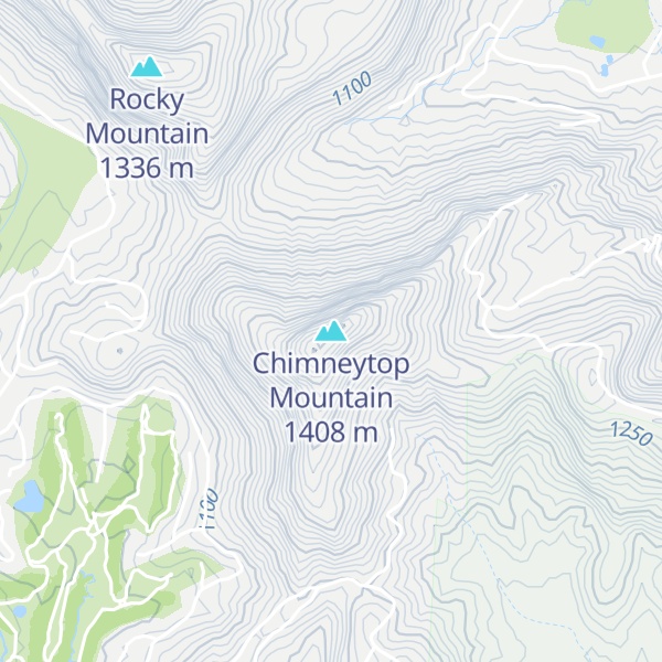 Map of Chimneytop Mountain