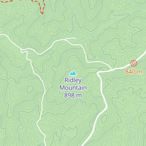Map of Ridley Mountain