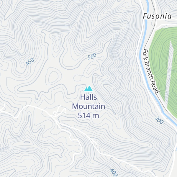 Map of Halls Mountain