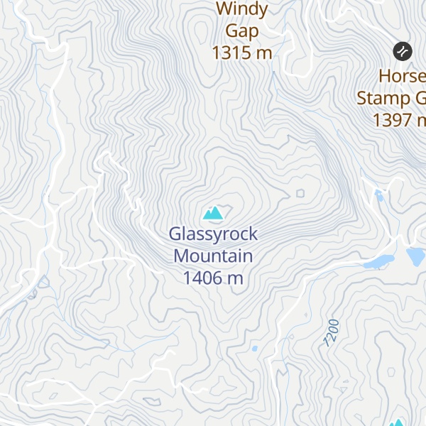 Map of Glassyrock Mountain