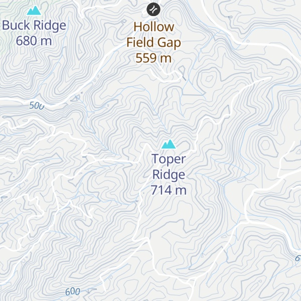 Map of Little Toper Ridge