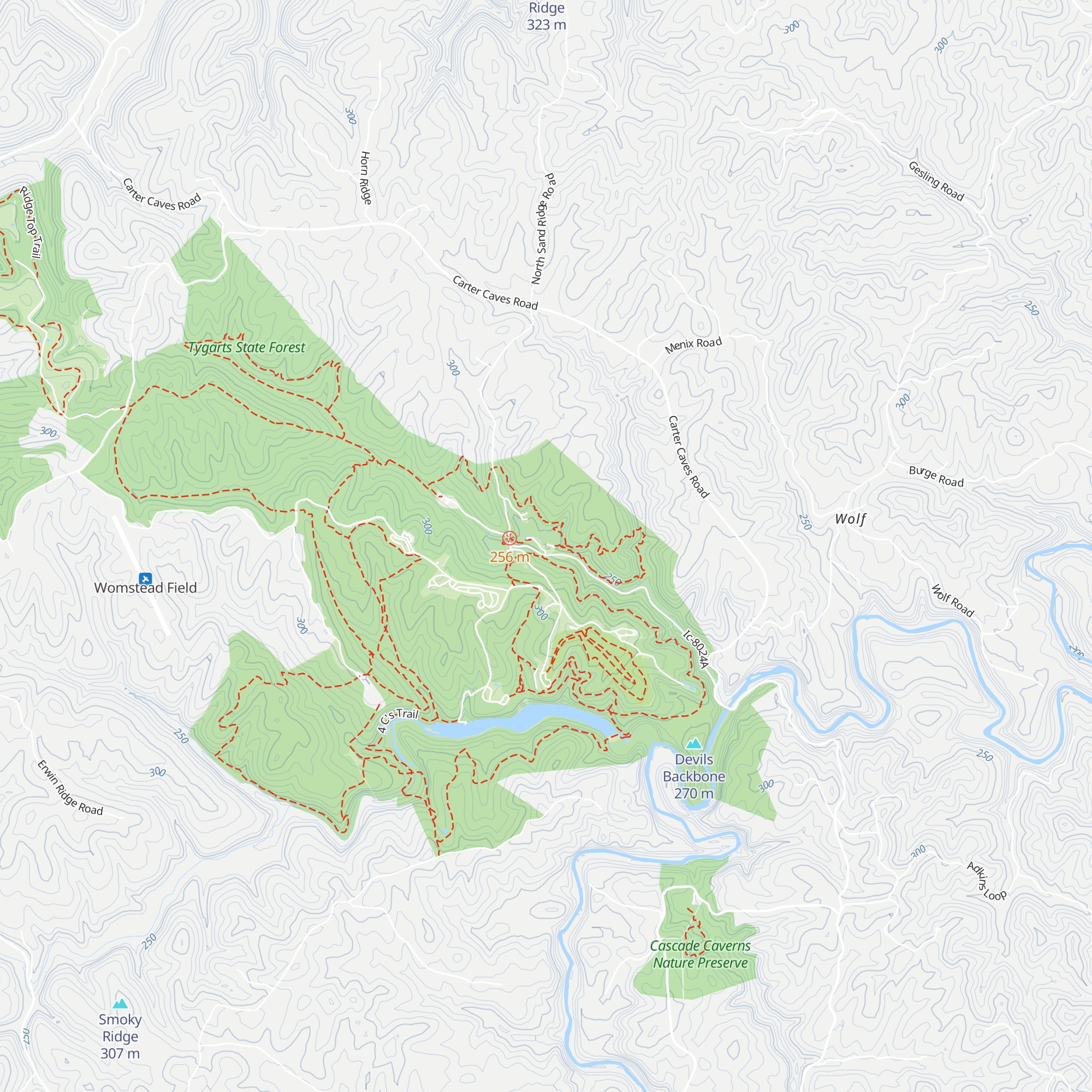 Carter Caves Visitor Center map