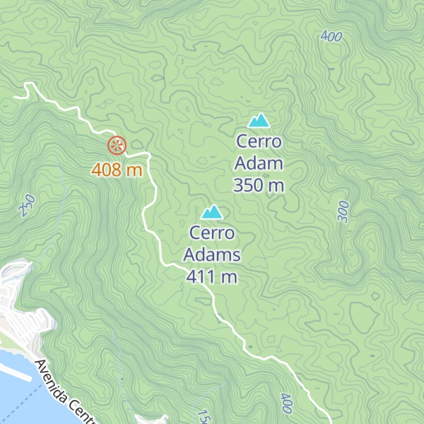 Map of Cerro Adams
