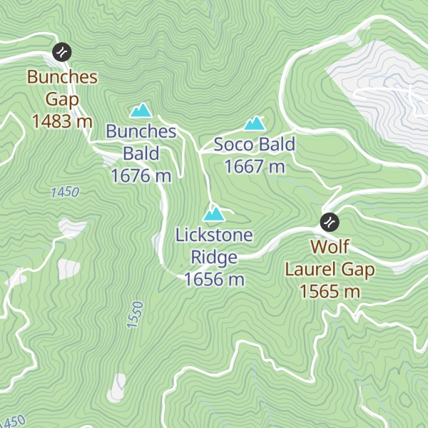 Map of Lickstone Ridge