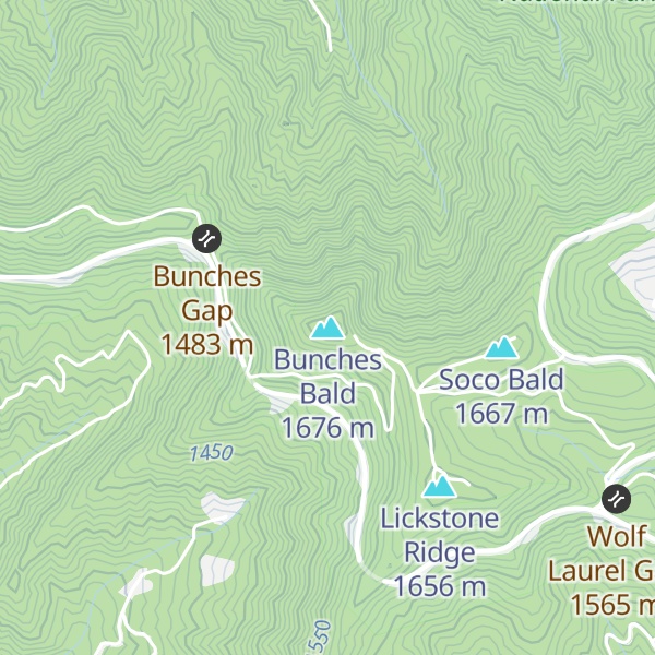 Map of Bunches Bald