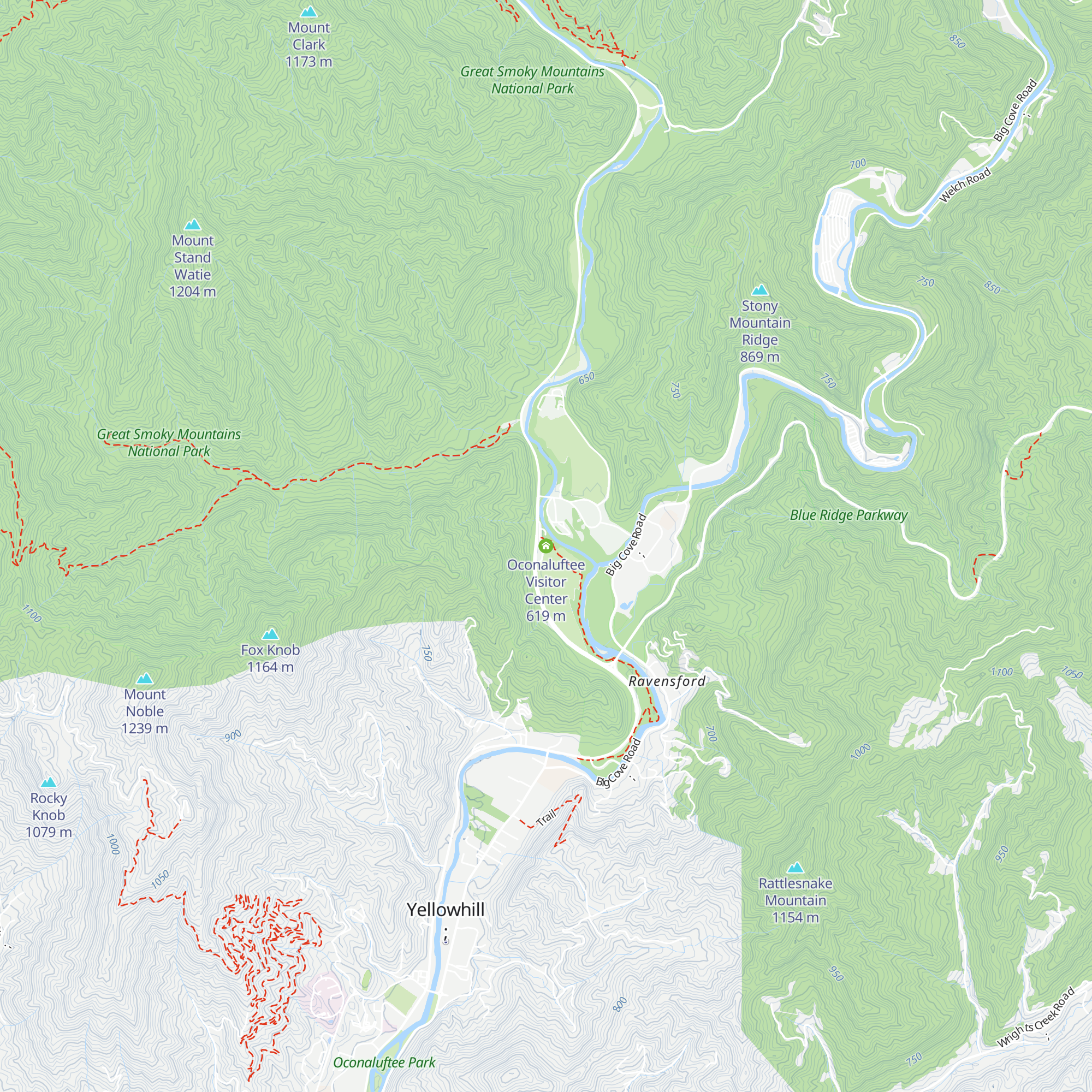 Oconaluftee Visitor Center map
