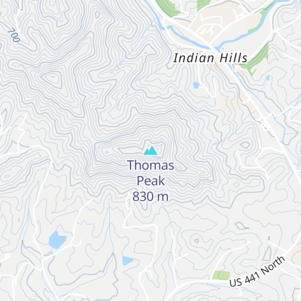 Map of Thomas Peak