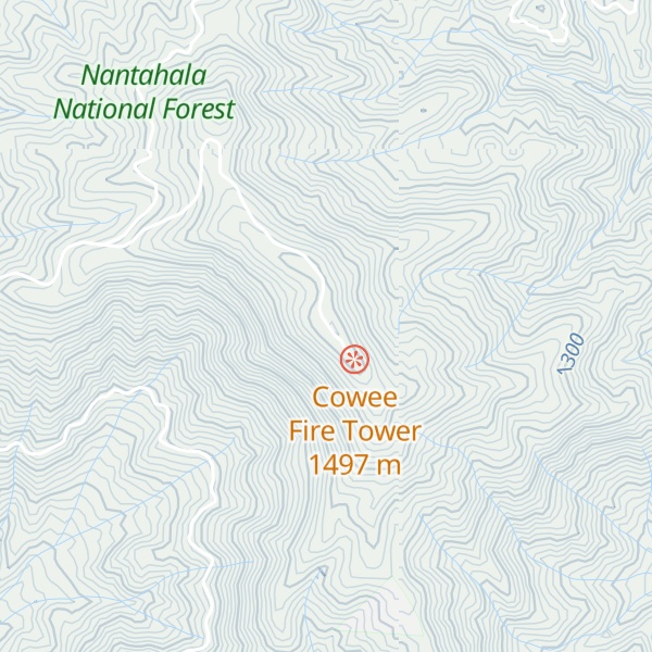 Map of Cowee Bald