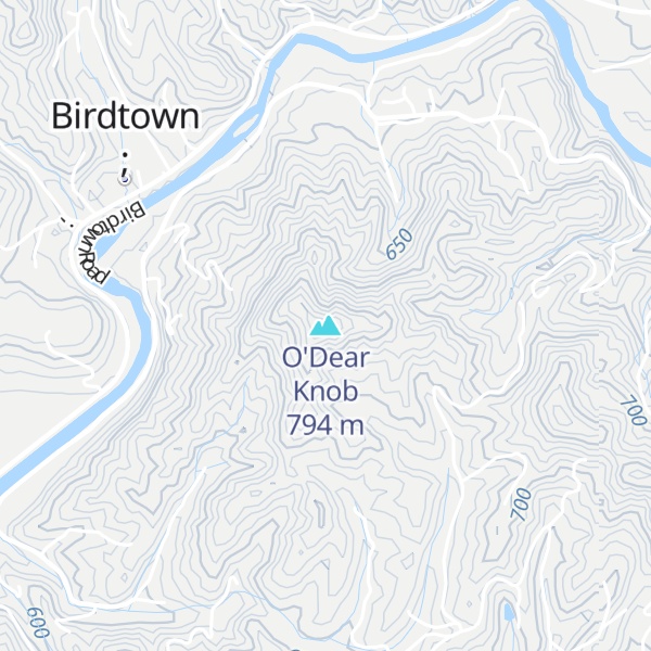 Map of O'Dear Knob