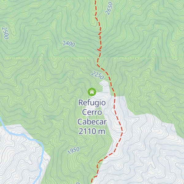 Map of Refugio Cerro Cabecar
