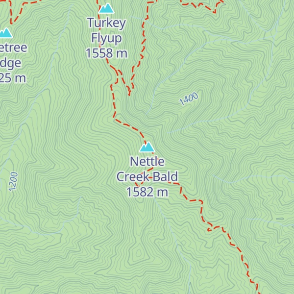 Map of Nettle Creek Bald