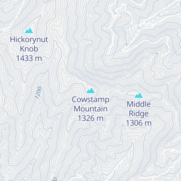 Map of Cowstamp Mountain