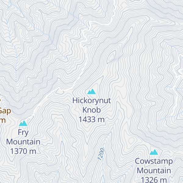 Map of Hickorynut Knob