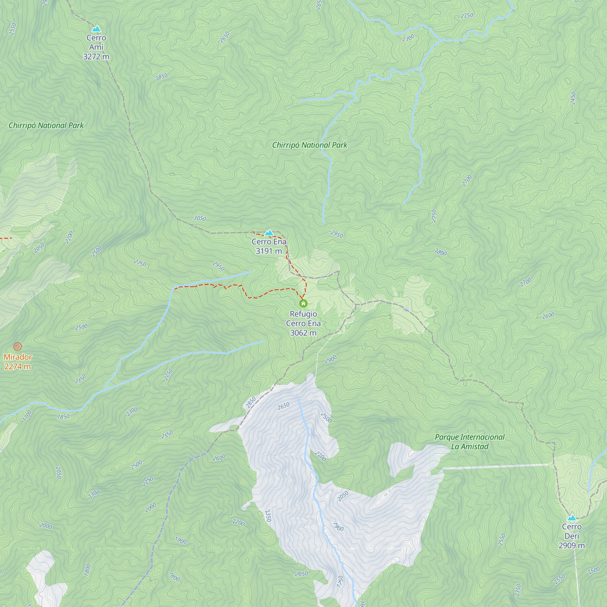 Refugio Cerro Ena map