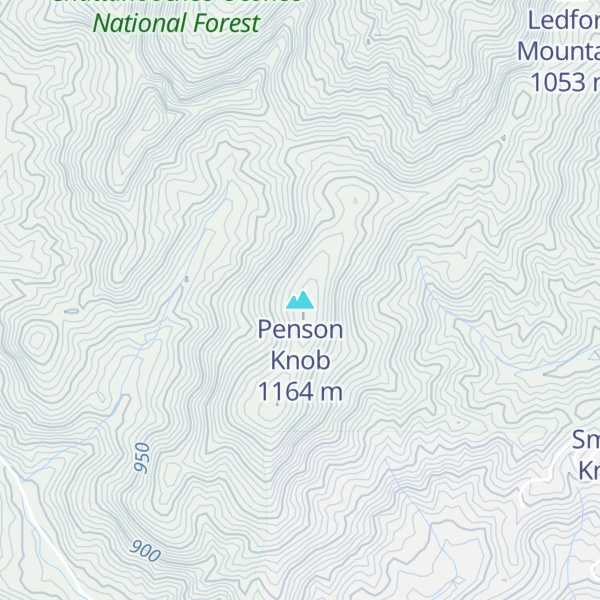Map of Penson Knob