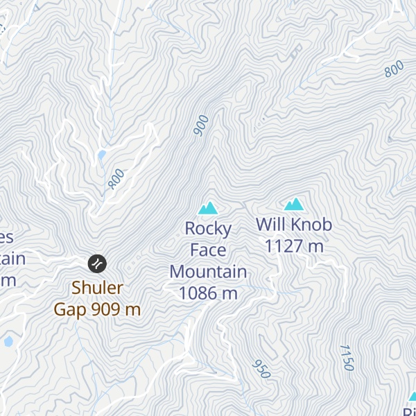 Map of Rocky Face Mountain