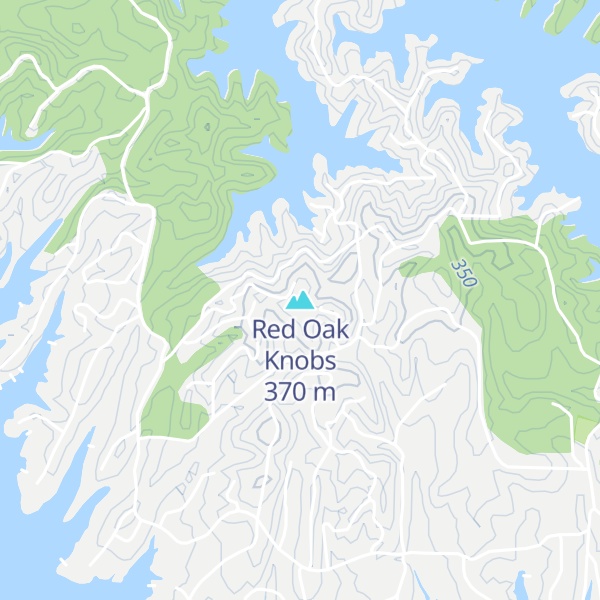 Map of Red Oak Knobs