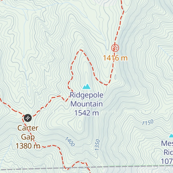 Map of Ridgepole Mountain