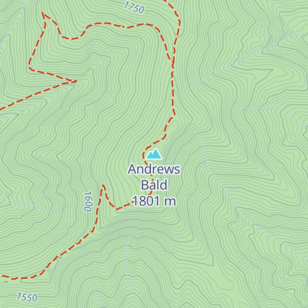 Map of Andrews Bald