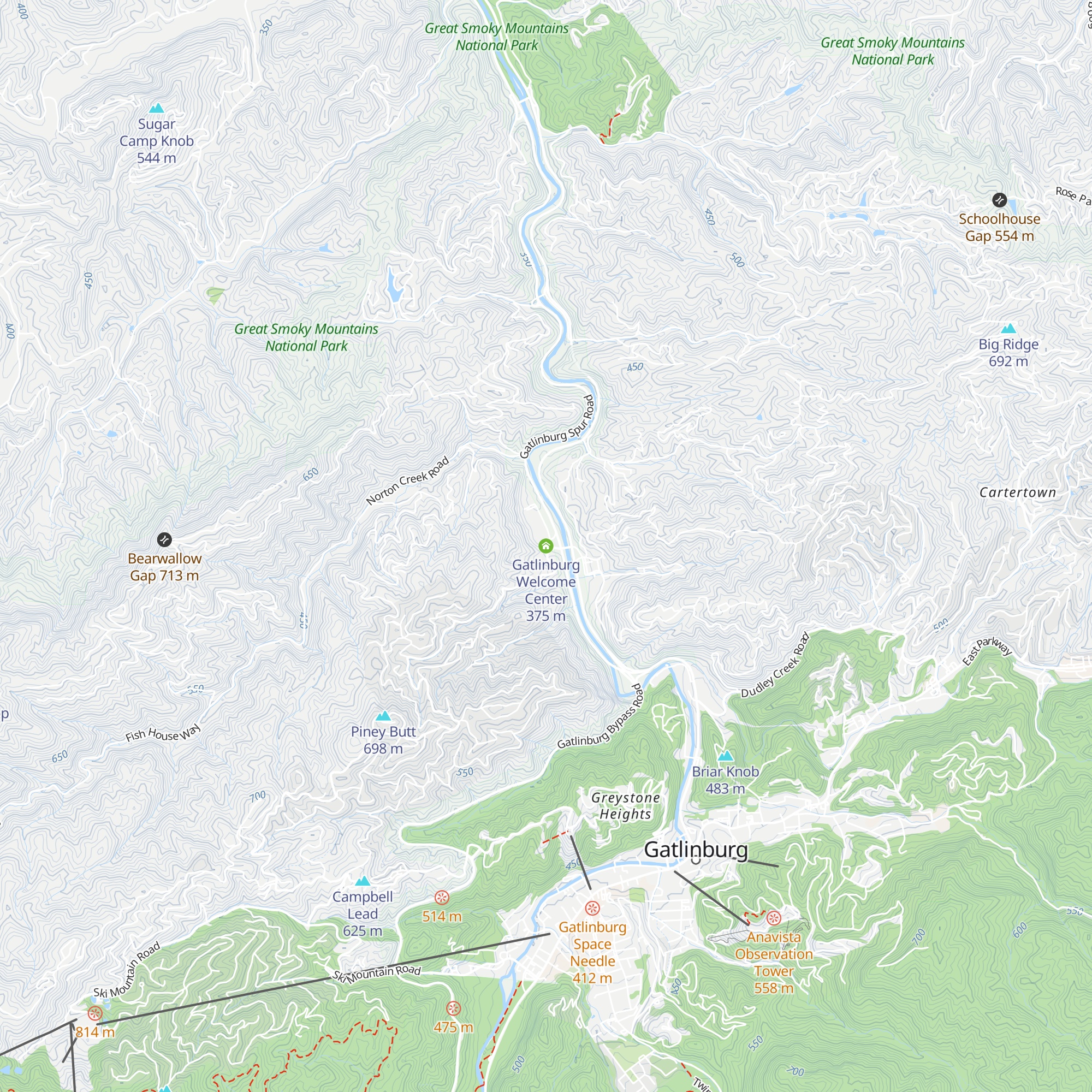 Gatlinburg Welcome Center map
