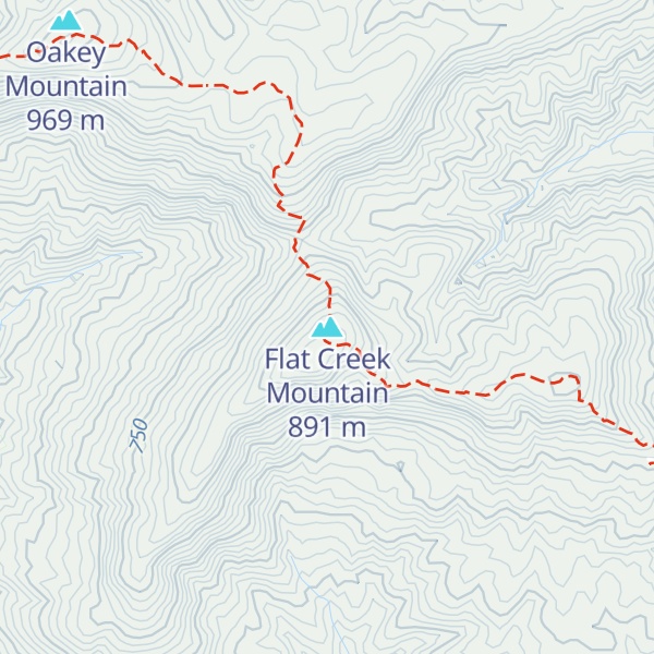 Map of Flat Creek Mountain