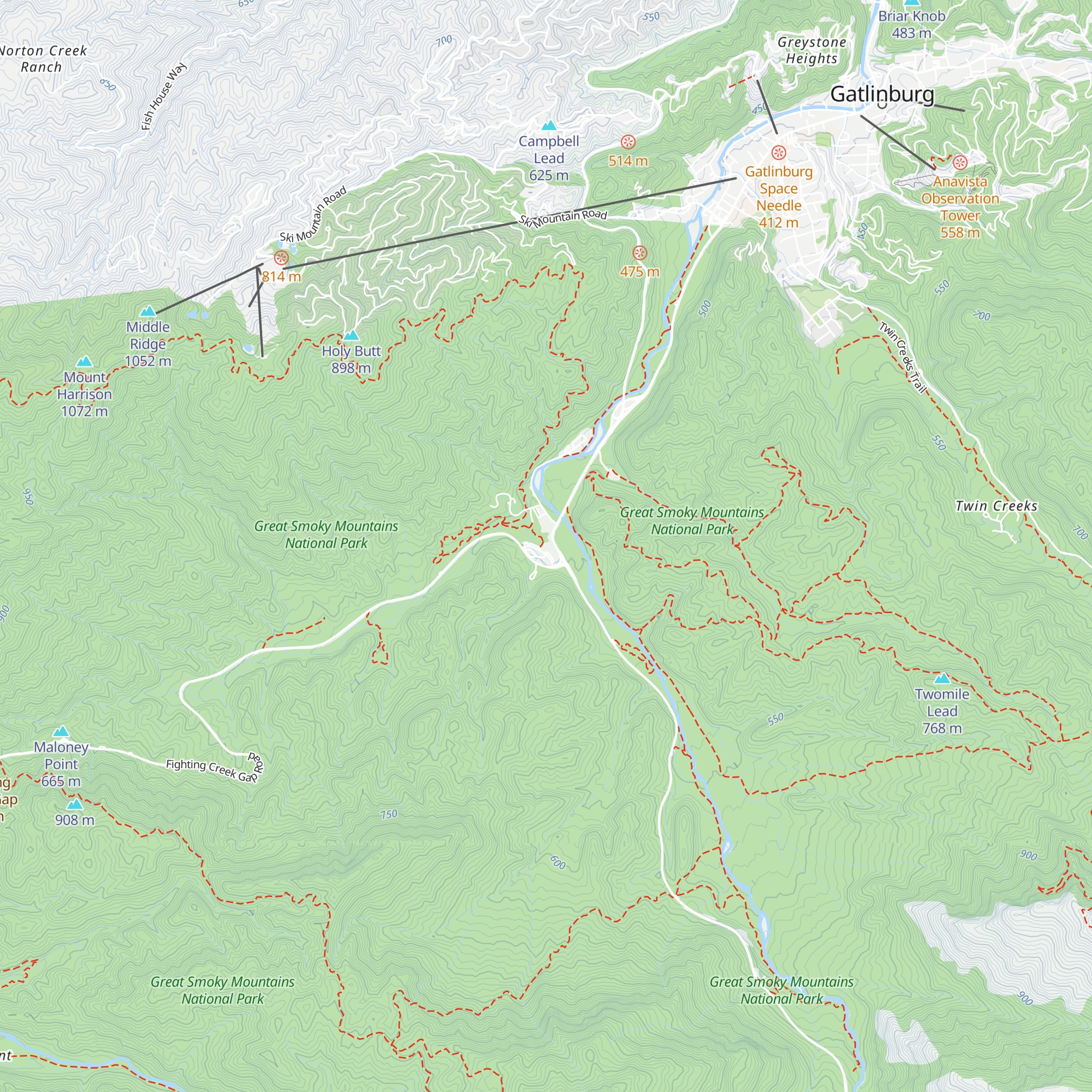 Sugarlands Visitor Center map