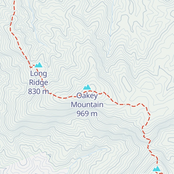 Map of Oakey Mountain