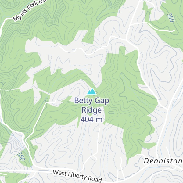 Map of Betty Gap Ridge