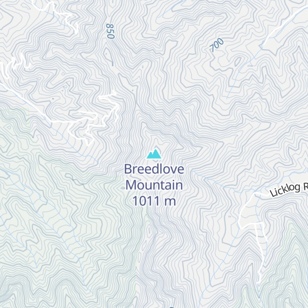 Map of Breedlove Mountain