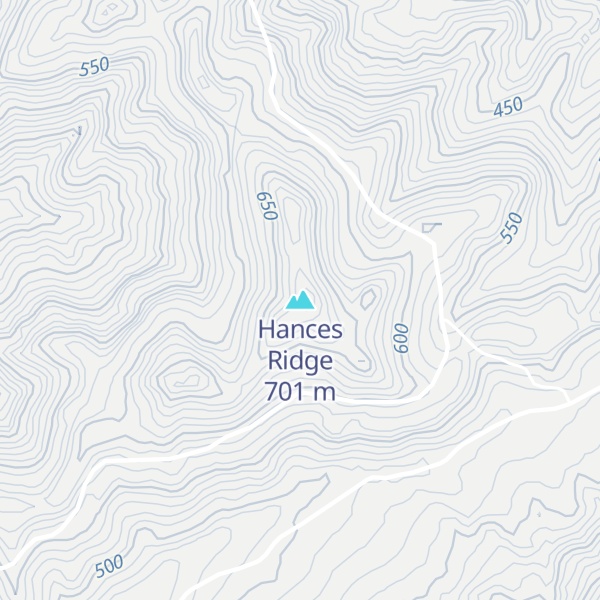 Map of Hances Ridge